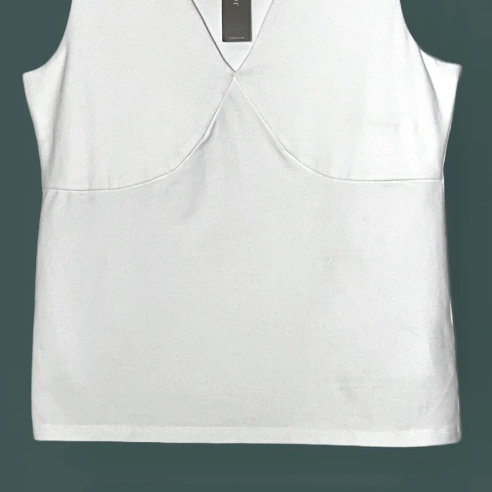 NWT J. Crew White Stretch Cotton-Blend V-Neck Top, Sizes S & M - Picture 8 of 12